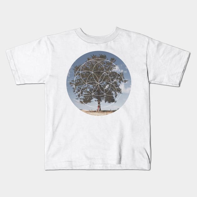 Free Tree Hugs Geometric Photography Kids T-Shirt by deificusArt